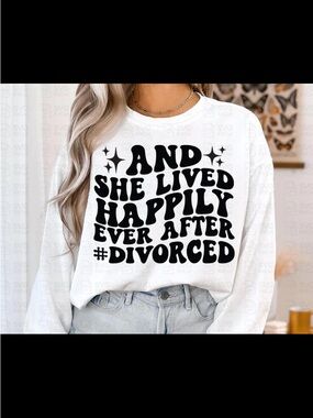 Gildan White Long Sleeve Graphic Tee - Black Text